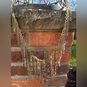 International Concepts Multi-Colored Bead and Rhinestone Statement Necklace